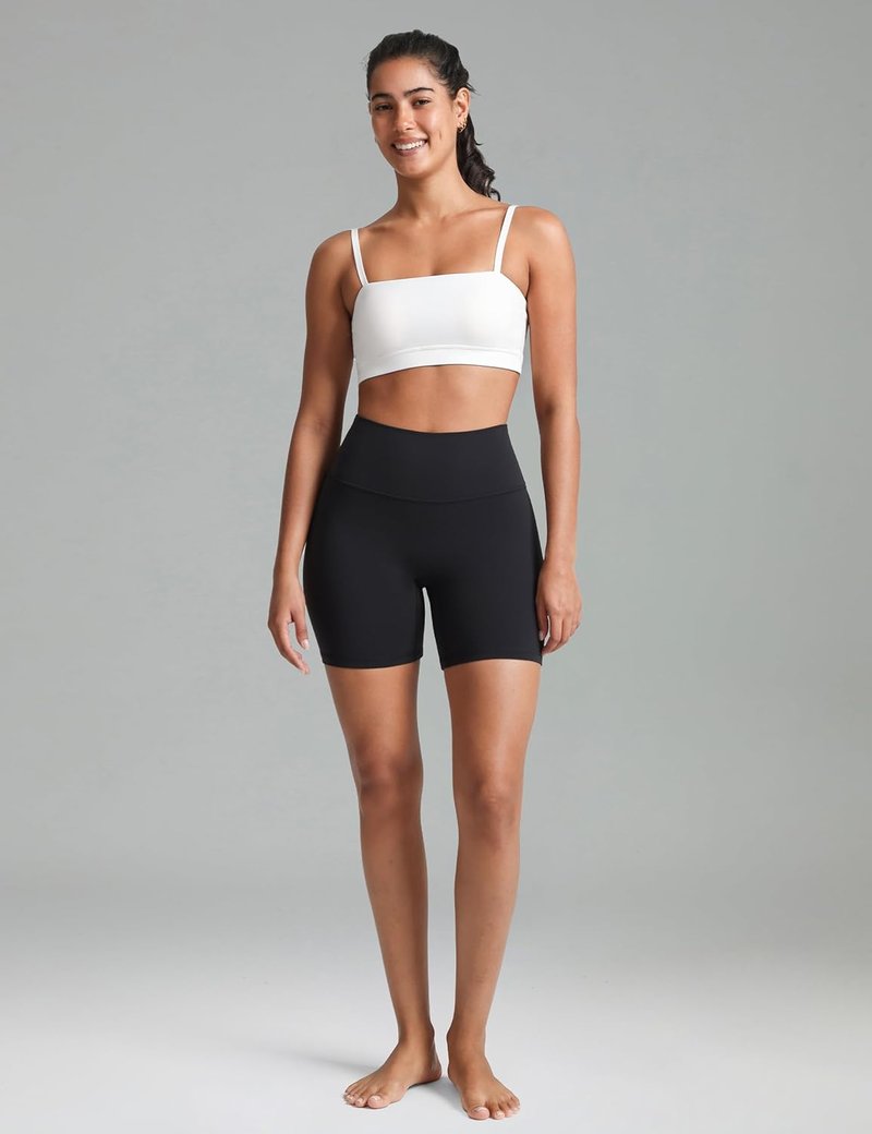 Dreamlux High Waist Biker Shorts for Women - No Front Seam, 6-Inch Inseam Yoga Shorts