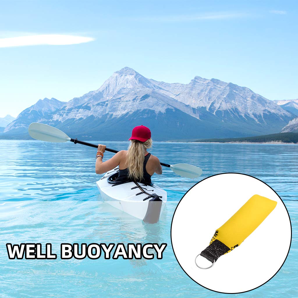 Floating Neoprene Keychain, Rectangle Buoyant Key Ring, Water Sports Keychain for Marine Boat, Fishing, Sailing, Surfing, Kayaking, Swimming, Diving, Water Sports Yellow