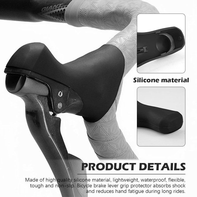UPIQNG Bike Brake Hoods 1Pair Bike Brake Levers Covers Silicone Road Bike Brake Grip Sleeves Bike Brake Protector for ST-4700/5800/6800 Cycling,Black