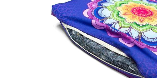 Cudegui Zabuton meditation cushion, meditation cushion floor pillow, meditation mat with eco firendly filling, Chakras Cover
