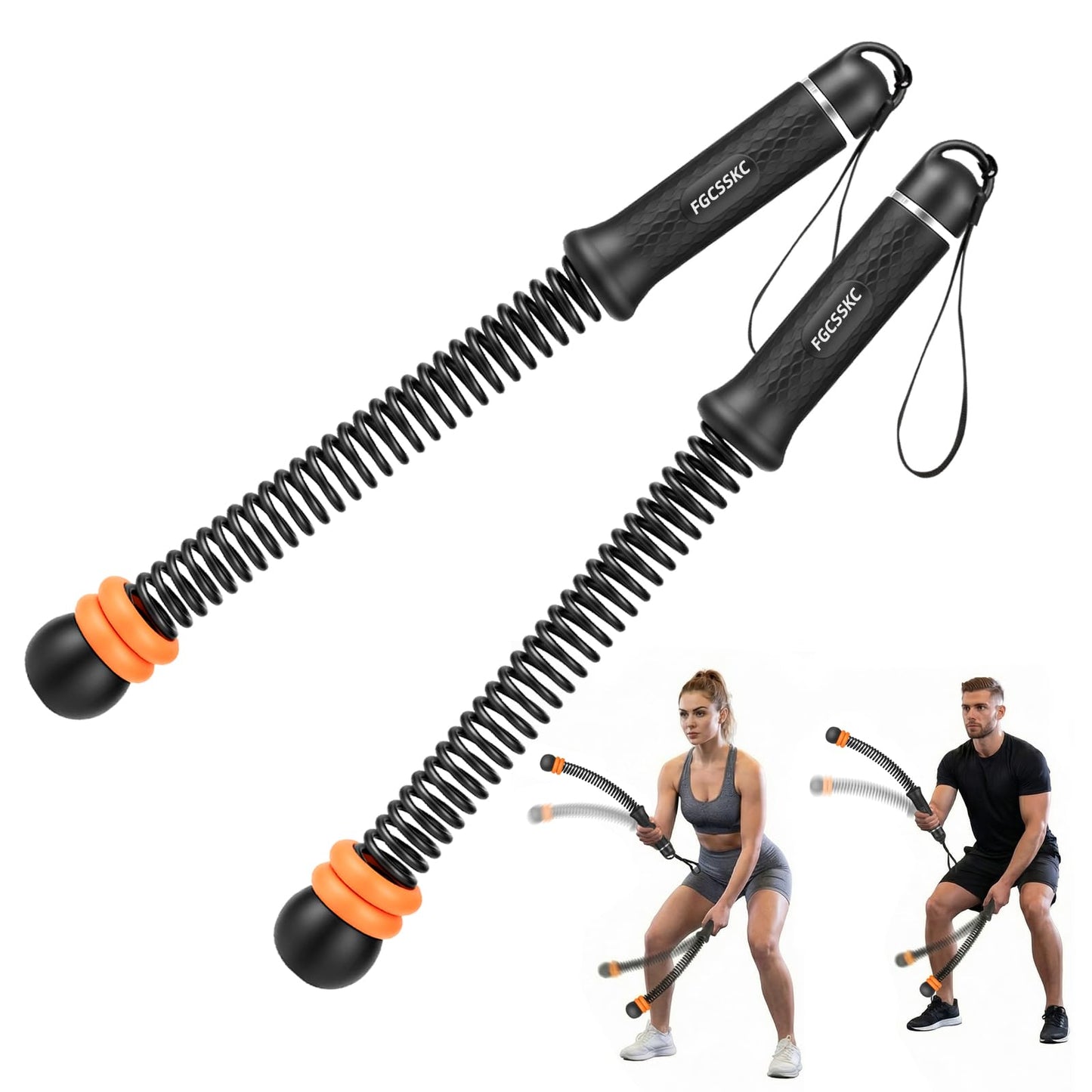 Ropeless Battle Ropes, Weighted Ropeless Battle Ropes for Home Gym with Poster, Workout Exercise Rope for Strength Building, HIIT and Low-Impact Aerobic Training for Men & Women