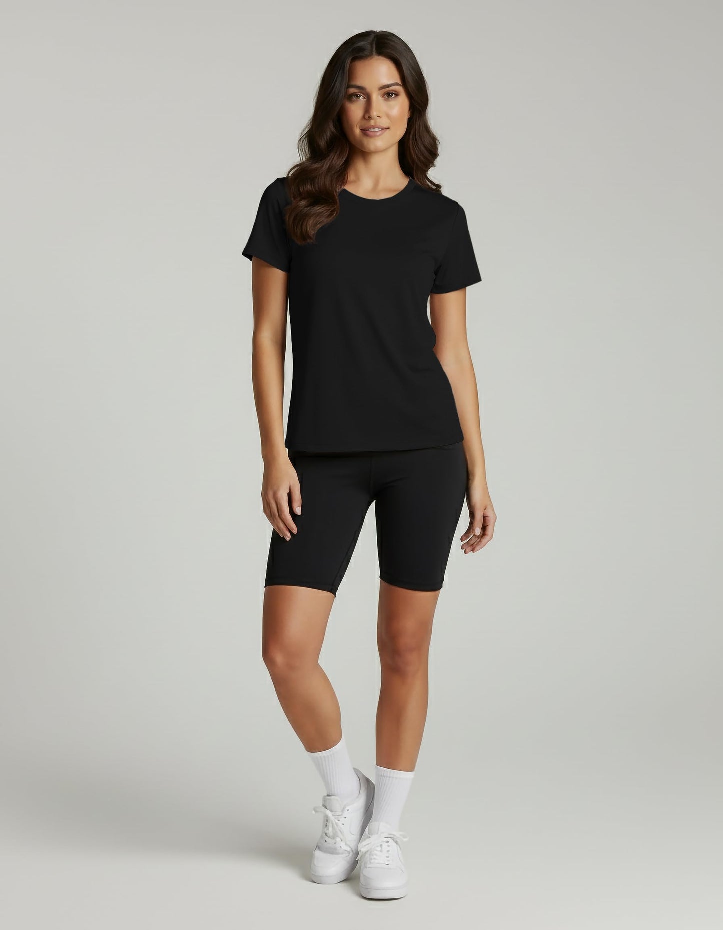 Real Essentials 5 Pack: Women's Breeze Tech Short Sleeve T-Shirts Athletic Tops Gym Workout Yoga Tennis Activewear (Plus)