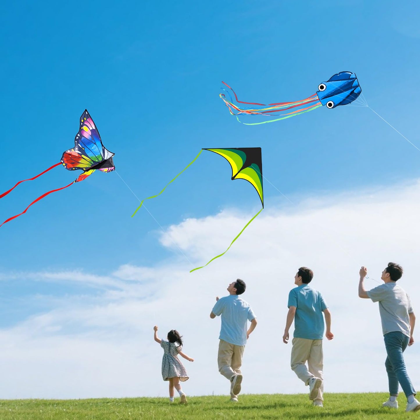 3 Pack Kite Set for Adults, Easy to Fly Beach Kites for Kids Ages 4-12
