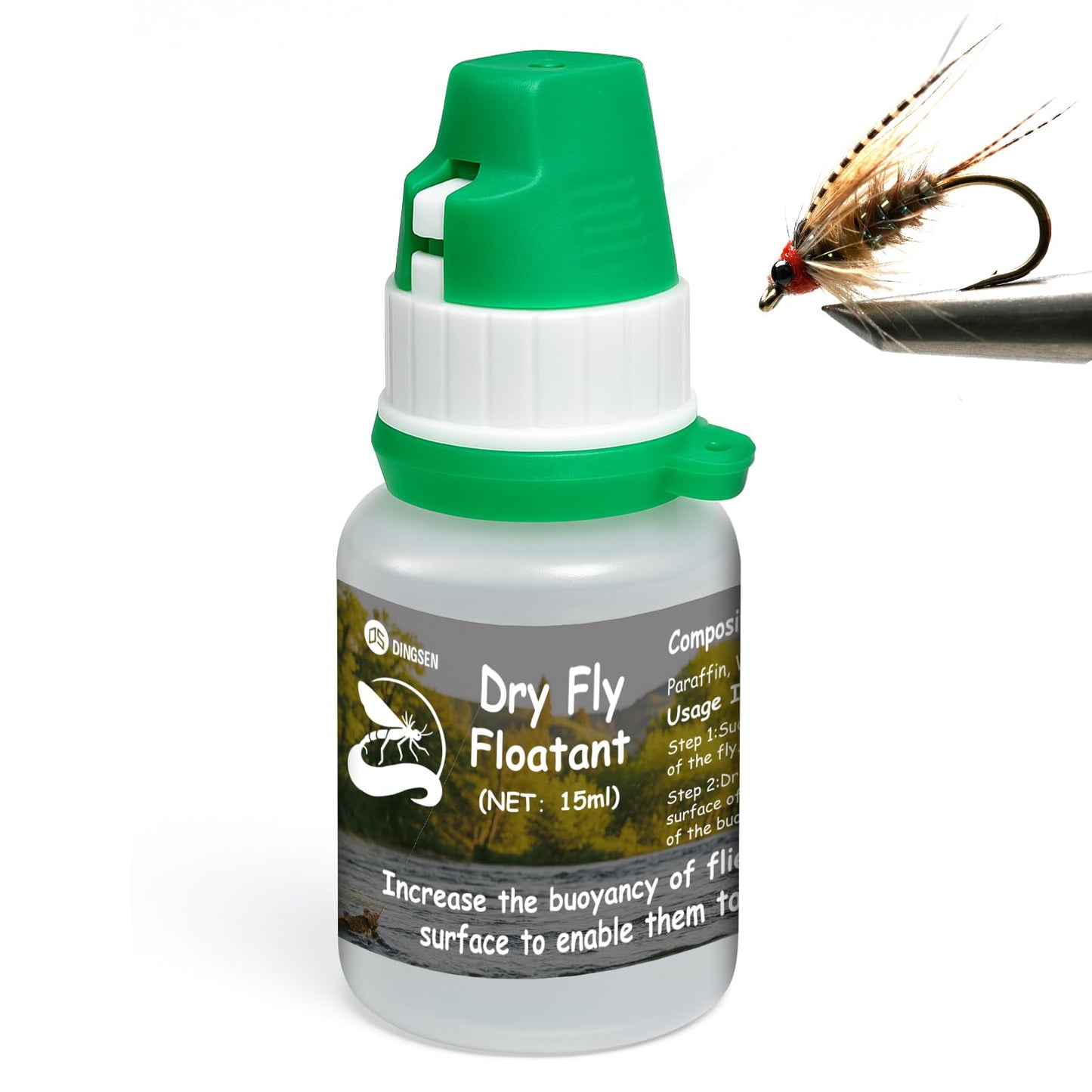 DINGSEN Gink Fly Floatant - Dry Fly Floatant for Enhanced Buoyancy. Mimics Natural Insects, Ideal for Pros and Hobbyists. (1)