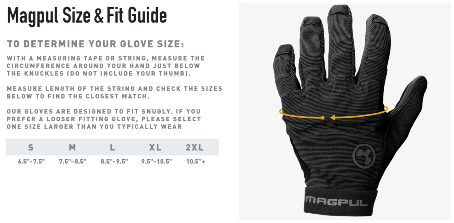 Magpul Patrol Glove 2.0 Lightweight Tactical Leather Gloves, Coyote, Large