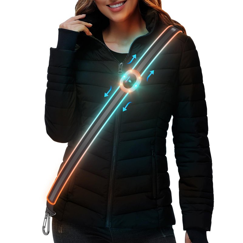 Reflective Sash for Walking at Night, Led Reflective Running Belt for Women & Men, Rechargeable High Visibility Safety Reflective Gear, Adjustable Light Reflector Vest Wear for Cycling Jogging