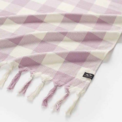 Slowtide Turkish Beach Towel – Ultra Lightweight, Quick-Dry & Sand-Resistant, 100% Sustainably Sourced Cotton with Drawcord Loop – 73 x 38 Inches (Ravello Purple)