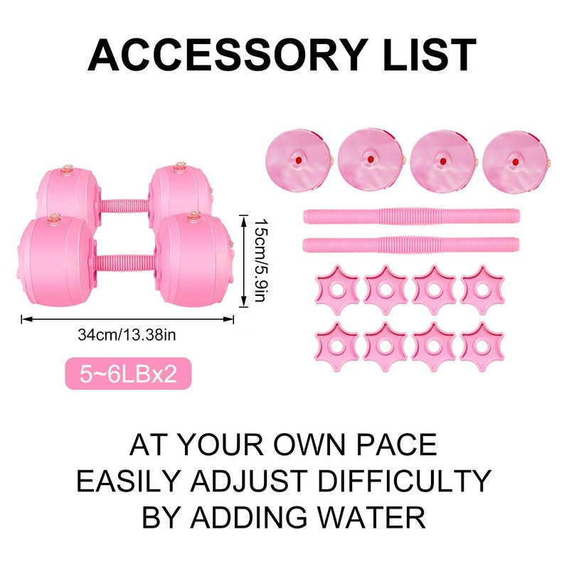 DEIRIS Soft Water Filled 6LBS Dumbbell Set of 2,Small Hand Weights for Women, Dumbbells for Home Gym Exercise Training