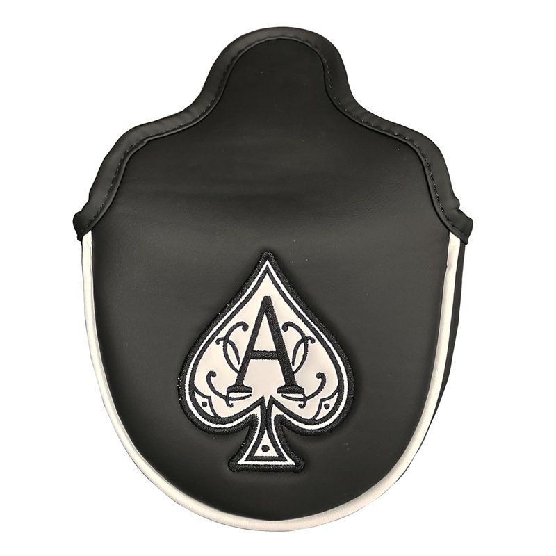 Poker Ace Black Mallet Golf Putter Cover Heel Shaft Head Cover with Magnetic Closure