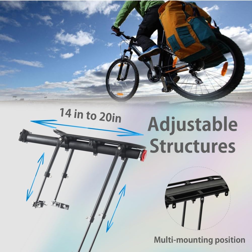 Fat Tire Bike Rack and Electric Bike Rack, Parrilla para Bicicletas Trasera, Ideas as Cargo Rack with Load Capacity (60KG Load Capacity)