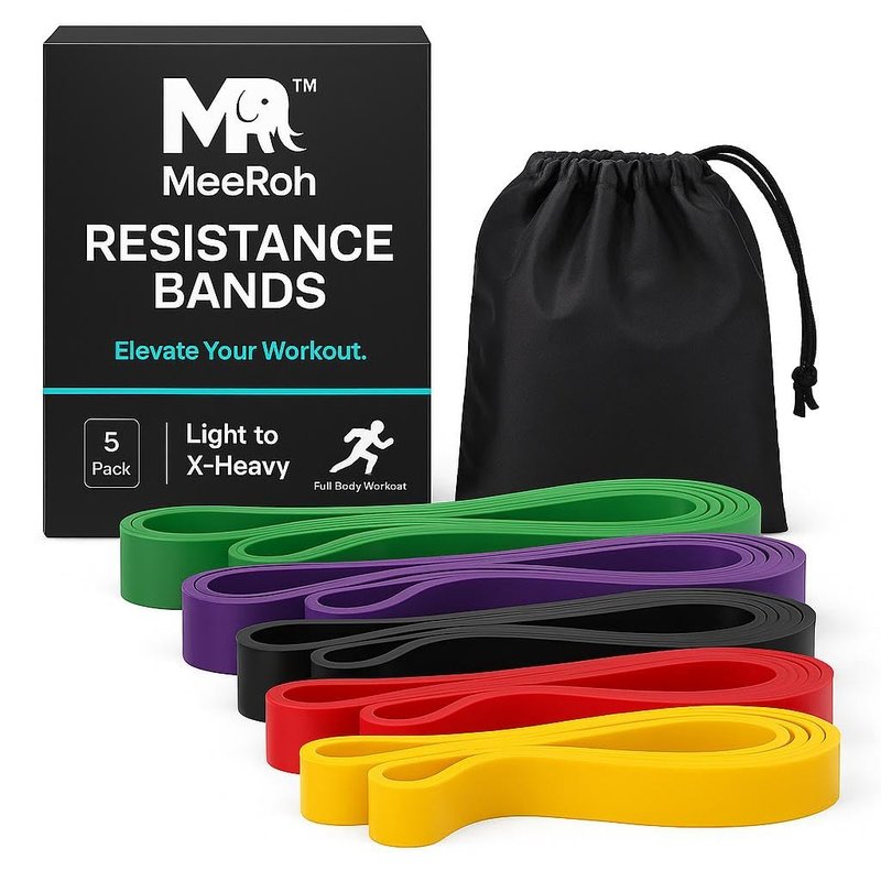 MeeRoh Pull Up Assist Band – Heavy Duty Resistance Band for Pull Ups – Premium Calisthenics Equipment for Home Gym – Assisted Pull Up Bands for Strength Training, Mobility & Pullup Bar Doorway Use