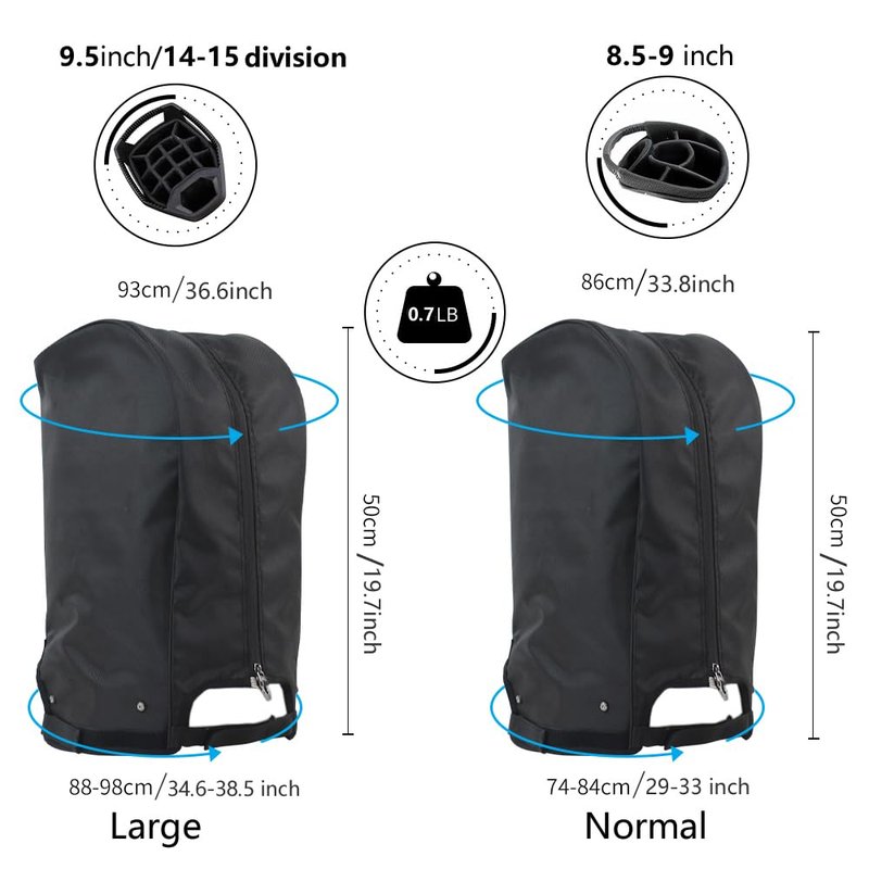 BOYEA & SKULLEAP Golf Bag Cover rain Cover/Hood Nylon Waterproof dust Cover Fits Most Golf cart Bags Easy to use Collapsible and removabl Golf Accessory Gifts (1680D Nylon, Large)