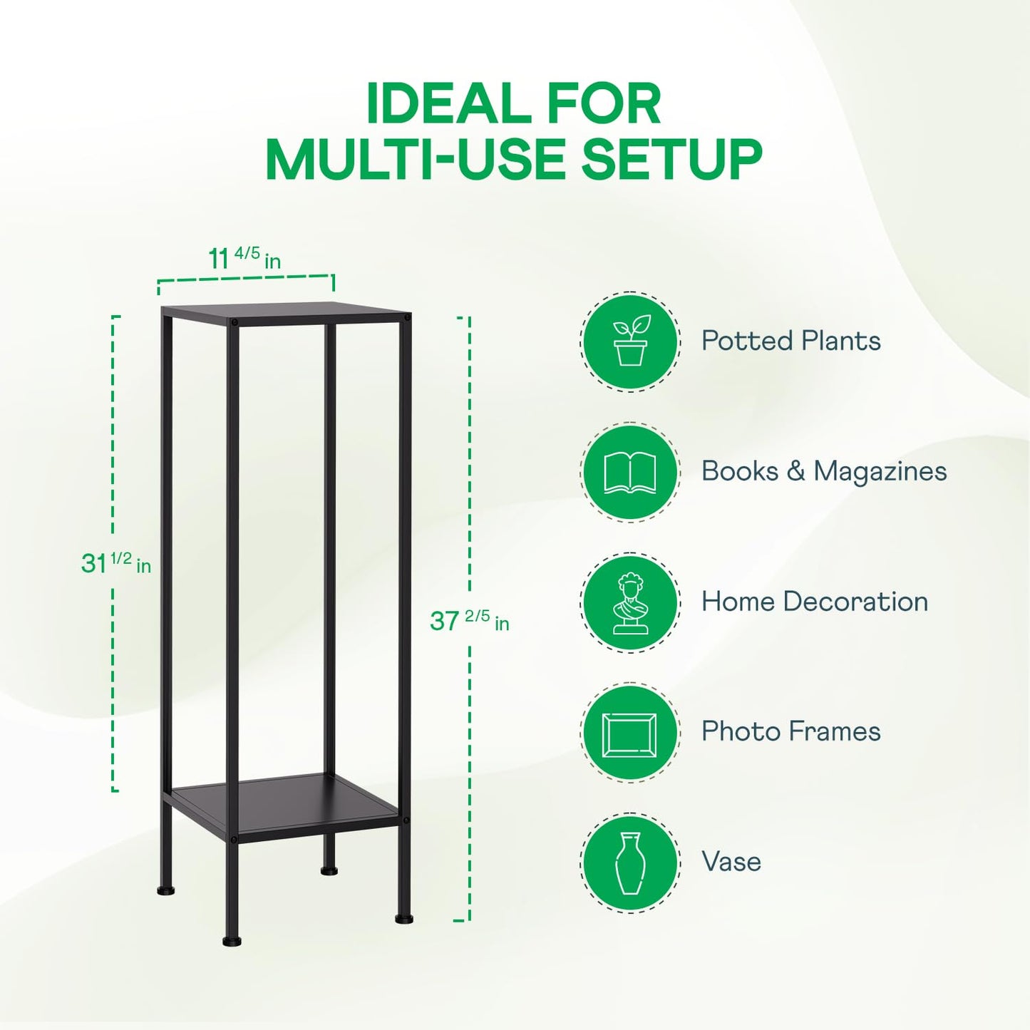 Idzo Steel Ladder Plant Stand Indoor, Heavy-Duty Steel Plant Holder, 220 lbs per Layer Capacity, Rustproof and Weather-Resistant, Indoor/Outdoor Metal Plant Stand, Space-Saving Display, Easy Assembly, 2-Tier