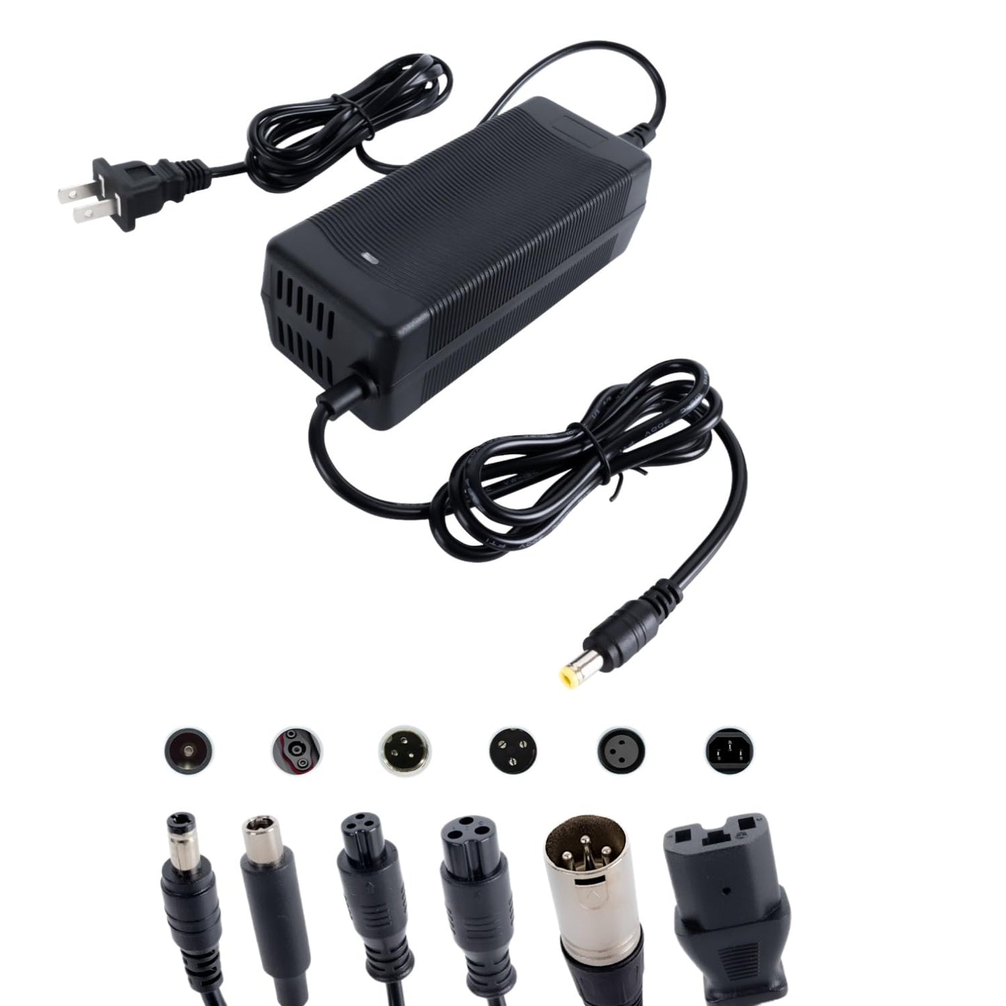 29.4V 2A Fast Charger 7 in 1 Plugs Universal for 24V 25.2V 25.6V 25.9V Lithium Battery, 7S Lithium Battery Replacement Charger for Gotrax,Jetson,Razor,Ninebot,etc