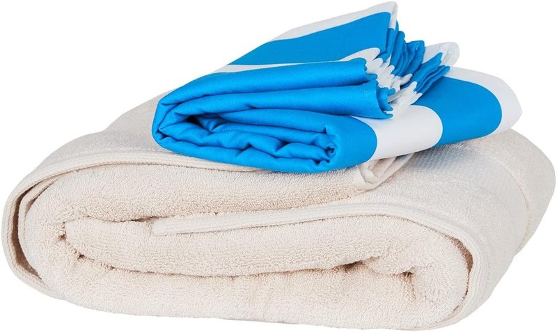 Dock & Bay Beach Towel - Quick Dry & Sand Free - Extra Large Cabana Design | Bondi Blue (200x90cm)