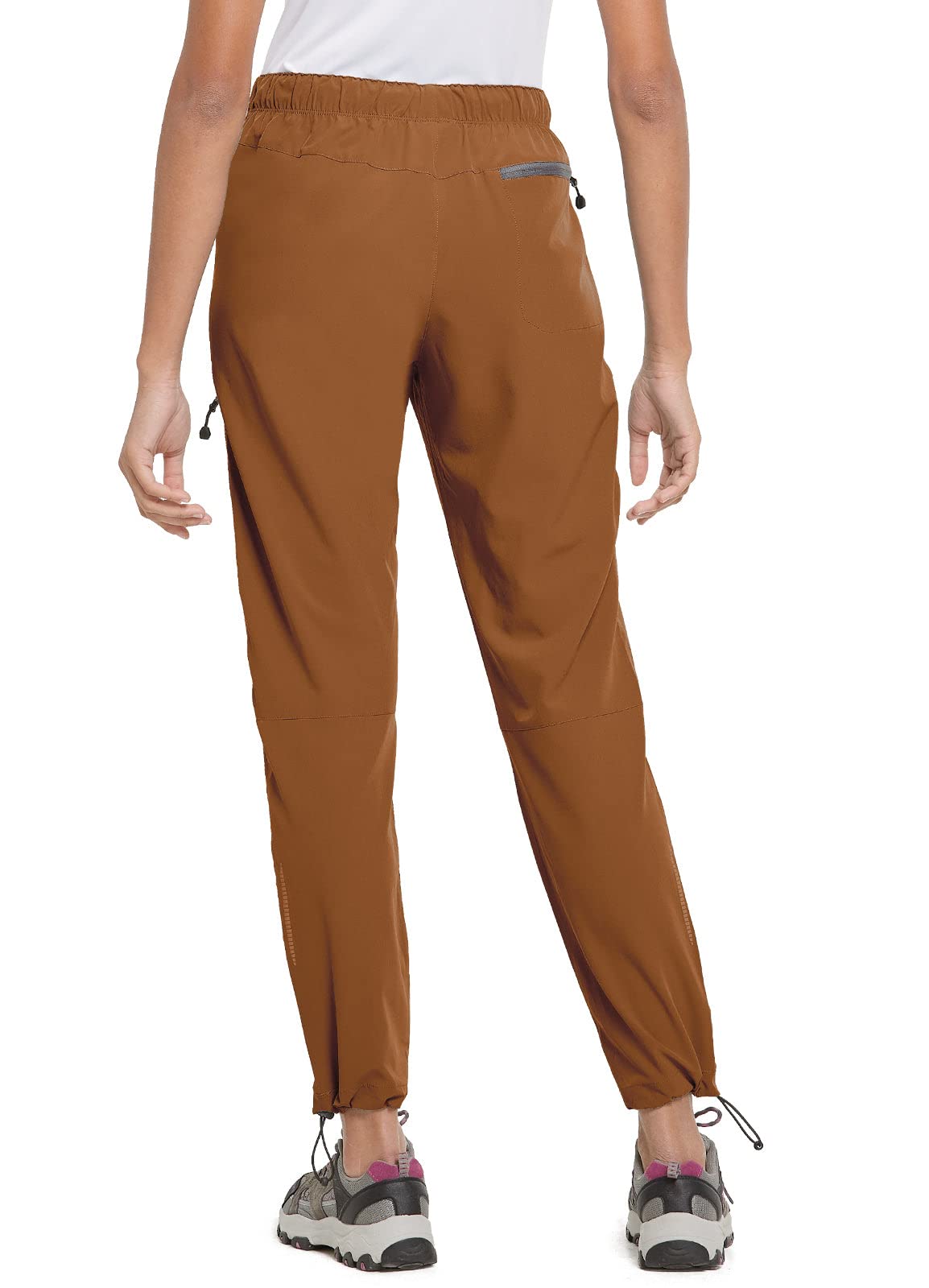 baleaf Cargo Pants for Women Petite Joggers Lightweight Quick Dry Pant Water Resistant 27'' Travel Workout Athletic Trip Caramel XXL