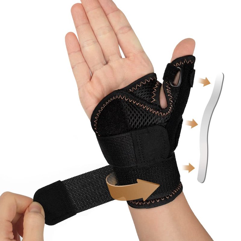 INFILAR Copper Infused Thumb Brace for Men and Women - Comfortable CMC Thumb Brace Spica Splint for Pain Relief, Tendonitis, Thumb Wrist Stabilization Support for Right & Left Hand - Universal Size