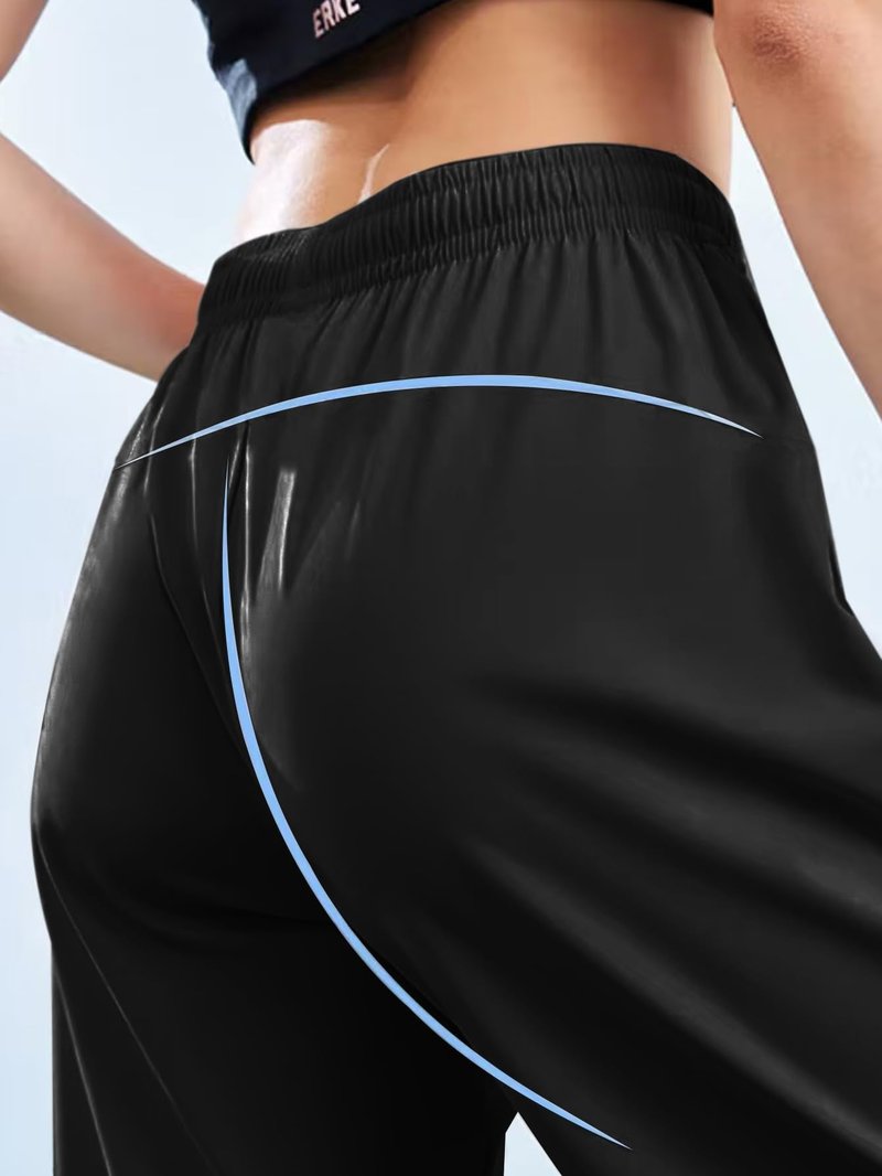 Hidkat Women's Sports Jogging Pants with Zipper Pocket Women's Hiking Fitness Tracking Workout Pants Black
