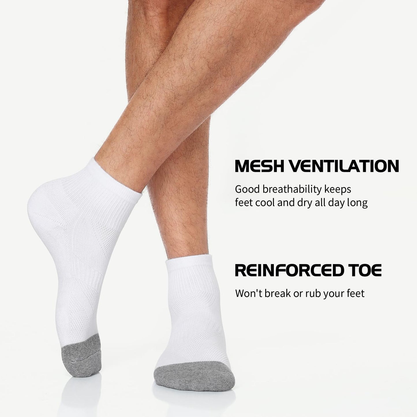 Lapulas 6 Pack Men's Ankle Socks Cotton Cushioned Athletic Running Socks for Women