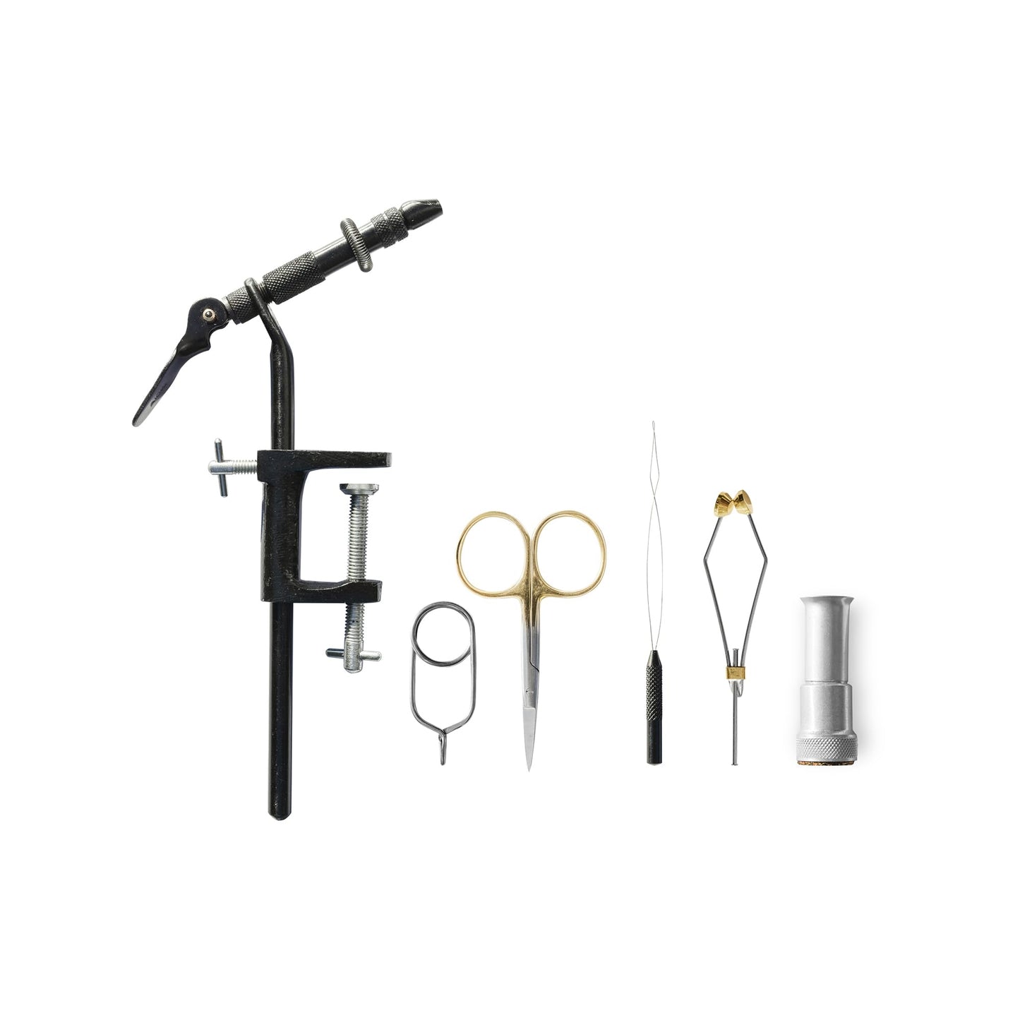 Deluxe Fly Tying Vise & Tools Kit: Materials, Book/DVD - Fly Fishing & Jig Tying - Complete Set