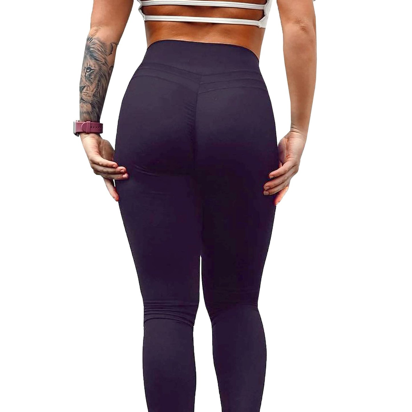 Aoxjox High Waisted Workout Leggings for Women Scrunch Tummy Control Luna Buttery Soft Yoga Pants 26" (Black, XX-Large)