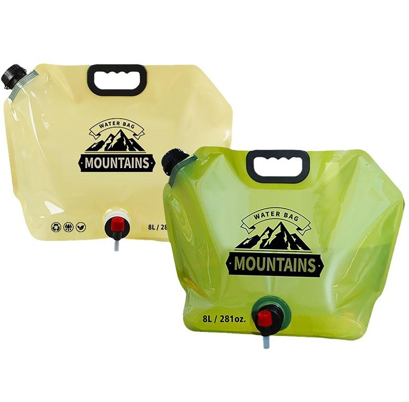 Outdoor Water Bag with Faucet, 2 Pcs Random Color 8 L(281 oz) Thick PE Folding Camping Water Bag for Outdoors (2)