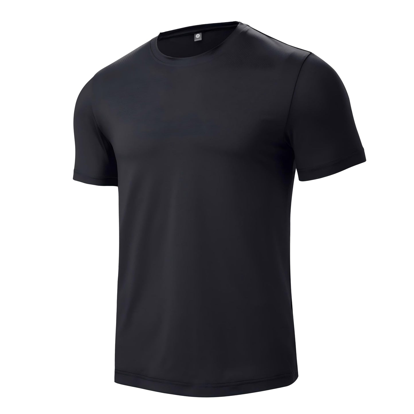 Men’s Black Short Sleeve Quick Dry Moisture Wicking Active Crew Neck T Shirt - Athletic Running Gym Workout Tee Tops