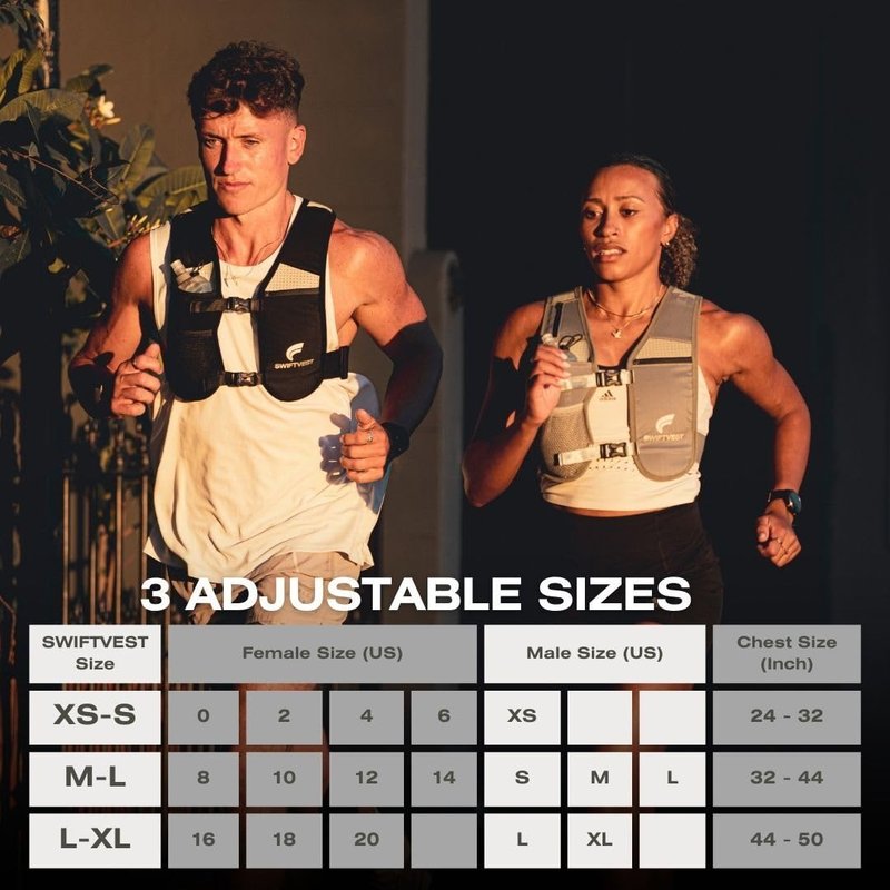 SWIFTVEST Running Vest for Women & Men with Water Bottle | Lightweight Hydration Vest | Reflective Running Gear | Adjustable Fit | 6 Pockets | Phone Holder for Runners