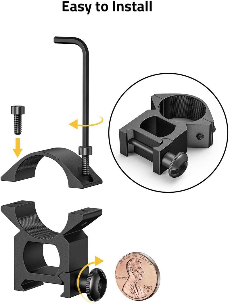 CVLIFE 1 Inch Scope Rings - Durable Scope Mount for Dovetail & Picatinny Rails | 2 Pieces