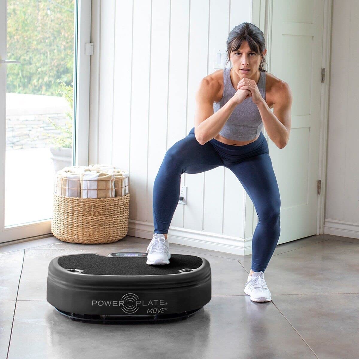 Power Plate Move Vibrating Exercise Platform, Increase Core Strength, Improve Balance and Stability, Black