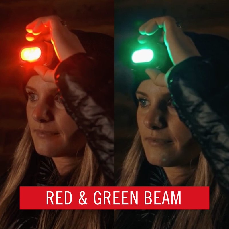 Coast RL20RB 1000 Lumen Tri-Color LED Rerchargeable Headlamp with Included Extra Power Pack, Flood and Spot Beams, Variable Light Control, Red/Green Modes
