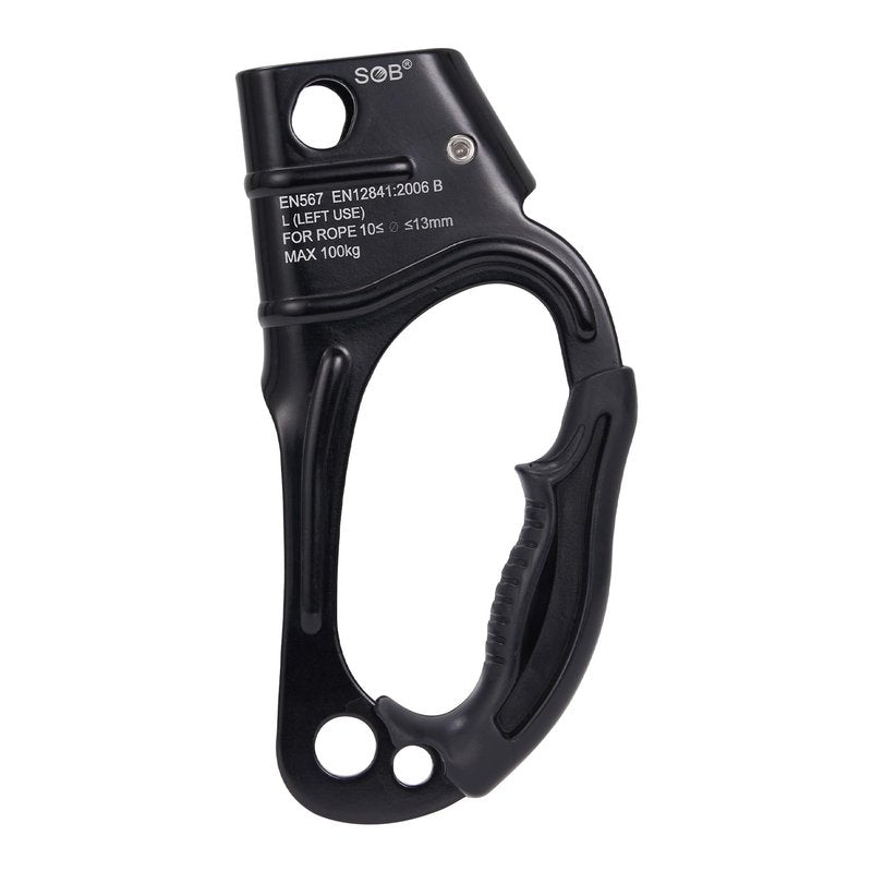 SOB Hand Ascender Left and Right, Rock Climbing Tree Arborist Rappelling Gear Equipment Rope Clamp for 10~13MM Rope (Left Black+Right Orange)