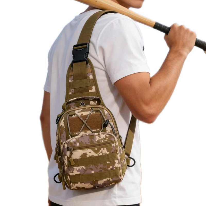Viriber Tactical Backpack, Waterproof Military Cross-body Molle Sling Shoulder Backpack Chest Bag for Outdoor Every Day Carry Camouflage B