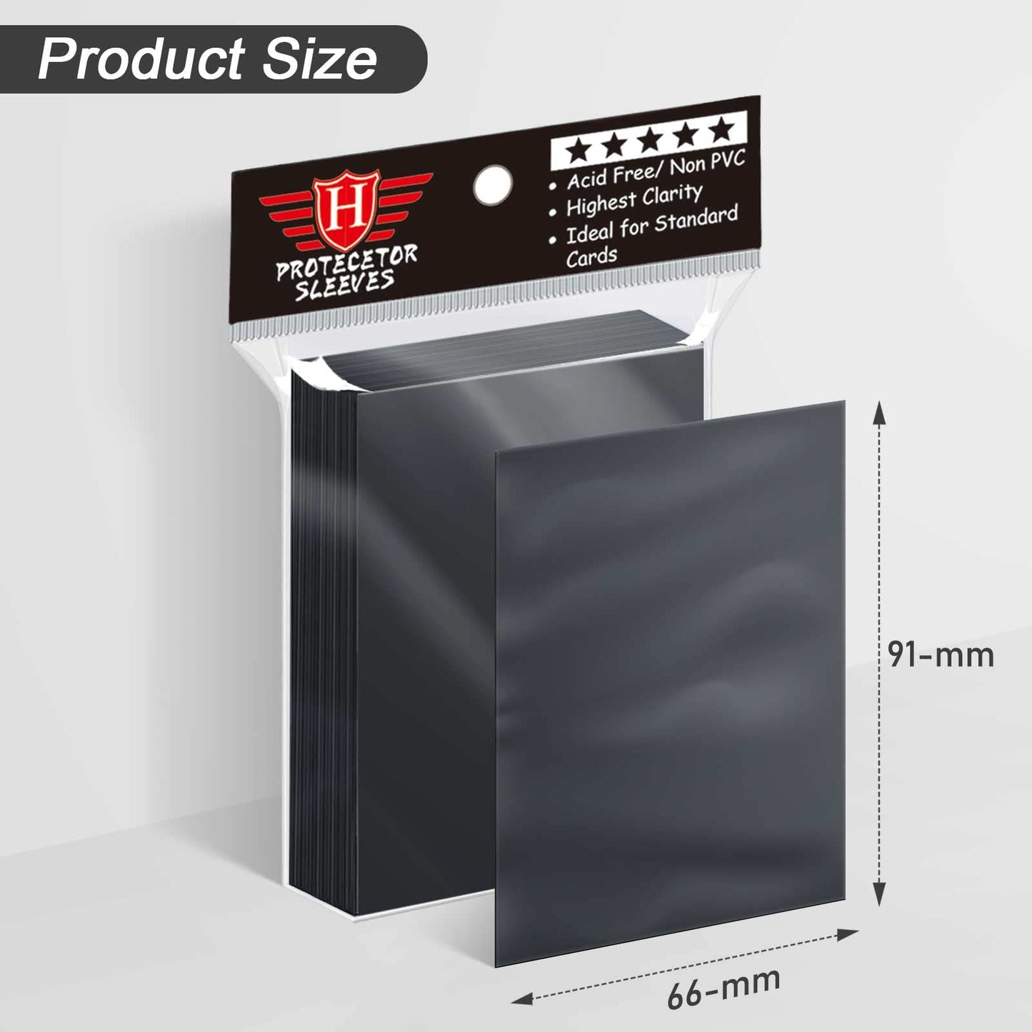 500 Counts Black Matte Card Sleeves for Trading Card, Matte Deck Card Protectors Card Holders Fit for MTG, Baseball Card, Sports Cards, Game Card Standard Cards