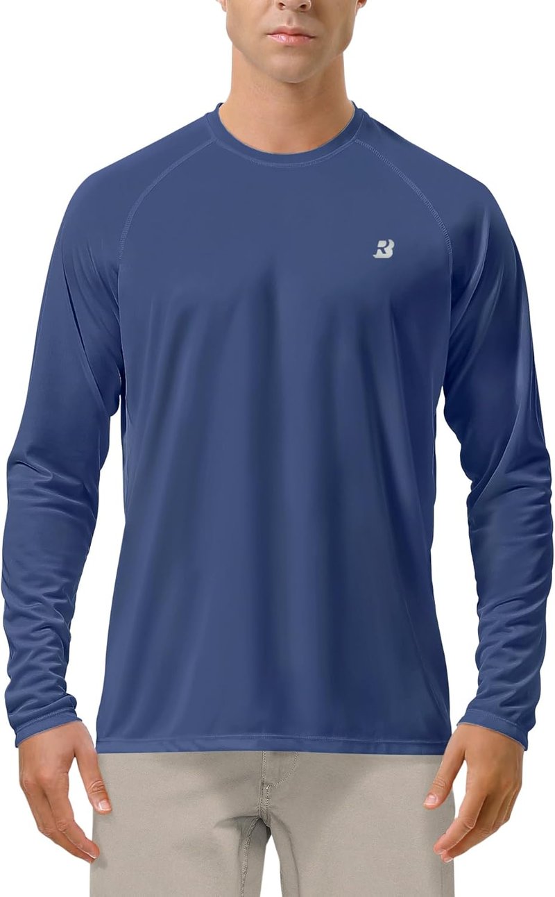 UPF 50+ UV Sun Protection Shirts for Men - Long Sleeve SPF Rash Guard for Fishing, Hiking, Swimming & Running
