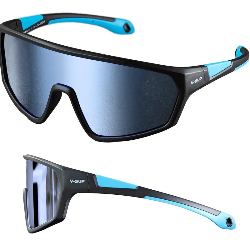 V-SUP Youth Baseball Sunglasses, UV400 Protection Kids Sports Lightweight Boys Sun Glasses Unbreakable Girls Softball Rubber Frame for Teen Age 6-10 Outdoor Activities