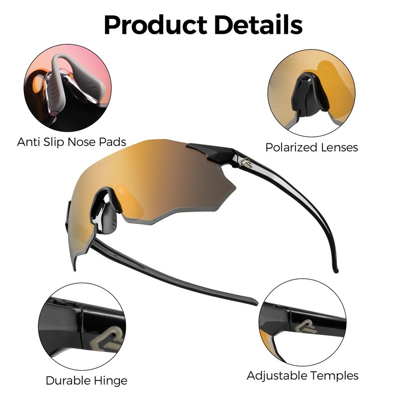 ROCKBROS Sports Glasses for Women Men Wrap Around UV400 Protection for Cycling Fishing
