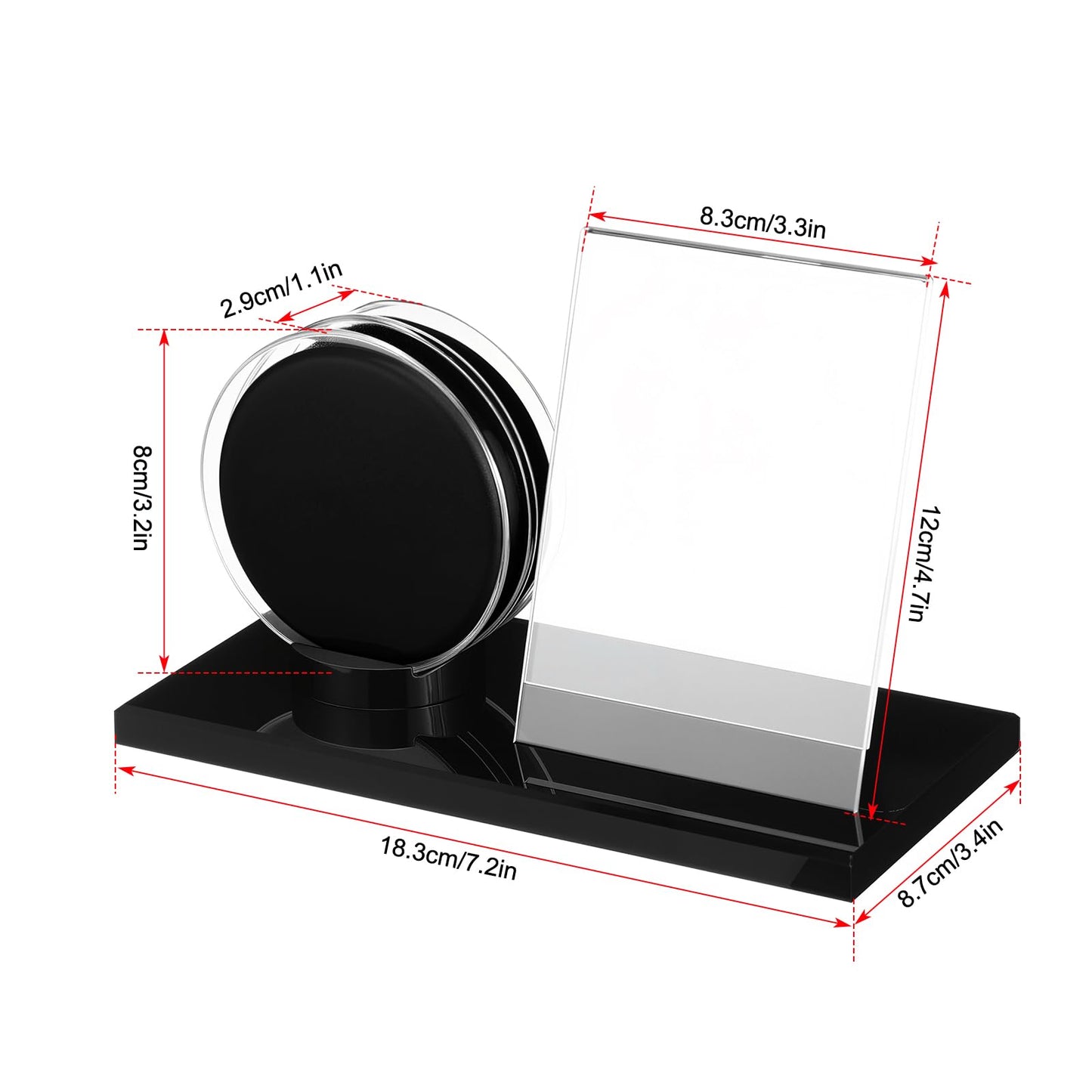Yuntau 2 Sets Hockey Puck Display Case Acrylic Clear Hockey Puck and Card Display Holder with Black Base Showcase for Your Collection Souvenir Memorabilia Holder Stand