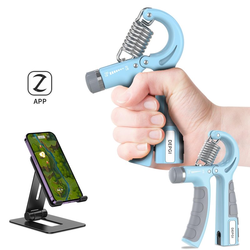DEPGI Smart Grip Strength Trainer with App, Digital Hand Gripper with 10-130LB Resistance for Muscle Building & Injury Recovery（2 Pack)