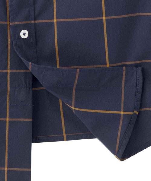 Men’s Self Dressing Magnetic Buttons Adaptive Plaid Dress Shirt - Shadow Plaid MED