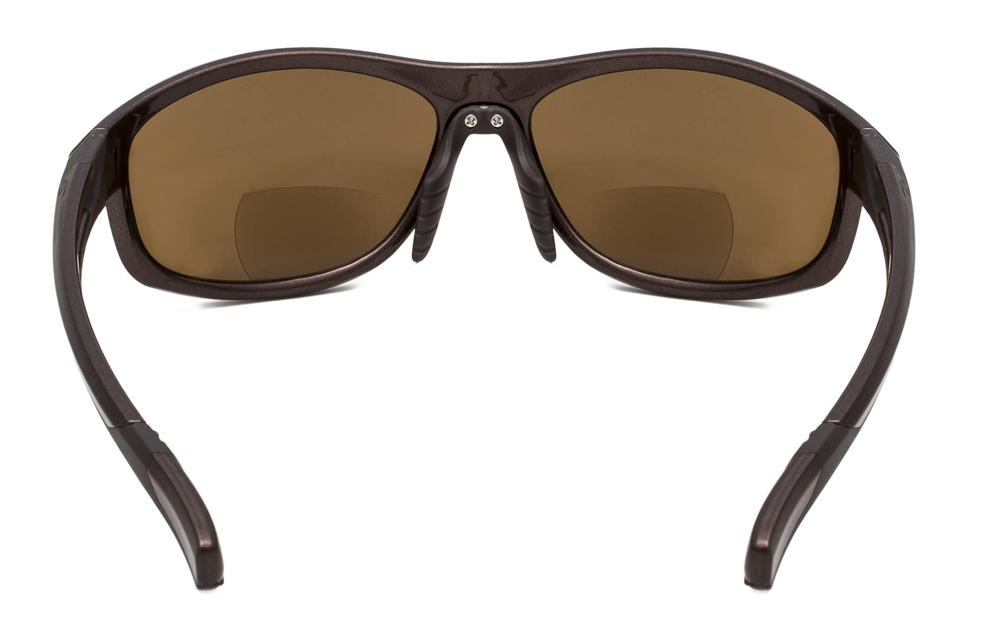Eyekepper Sports Bifocal Sunglasses TR90 Unbreakable Outdoor Readers Pearly Brown Frame Brown Lens +2.0