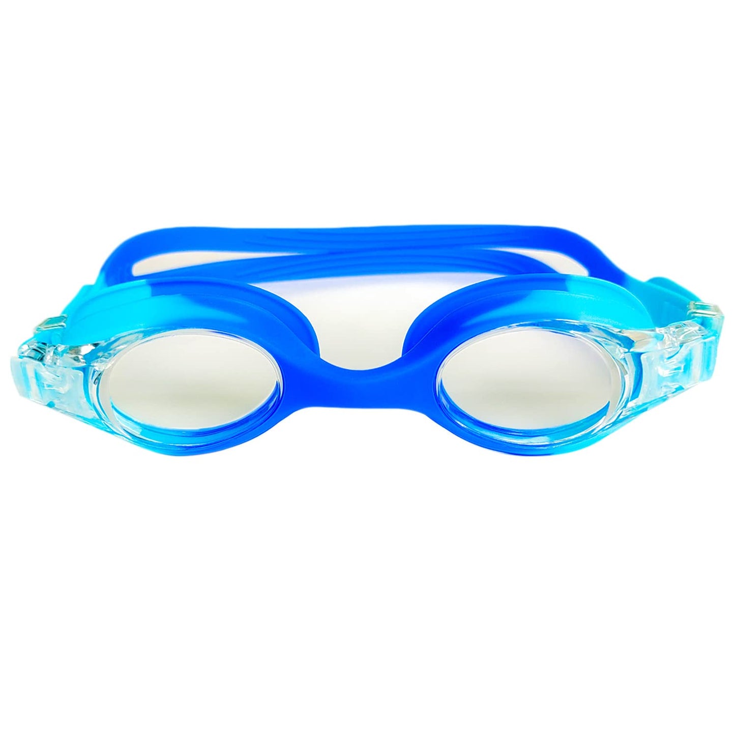 ZHUYNXIR Kid Swim Goggles and swim cap, Swimming Goggles with anti-fog function for boys and girls 3-14 ages. (color : Light blue+dark blue)