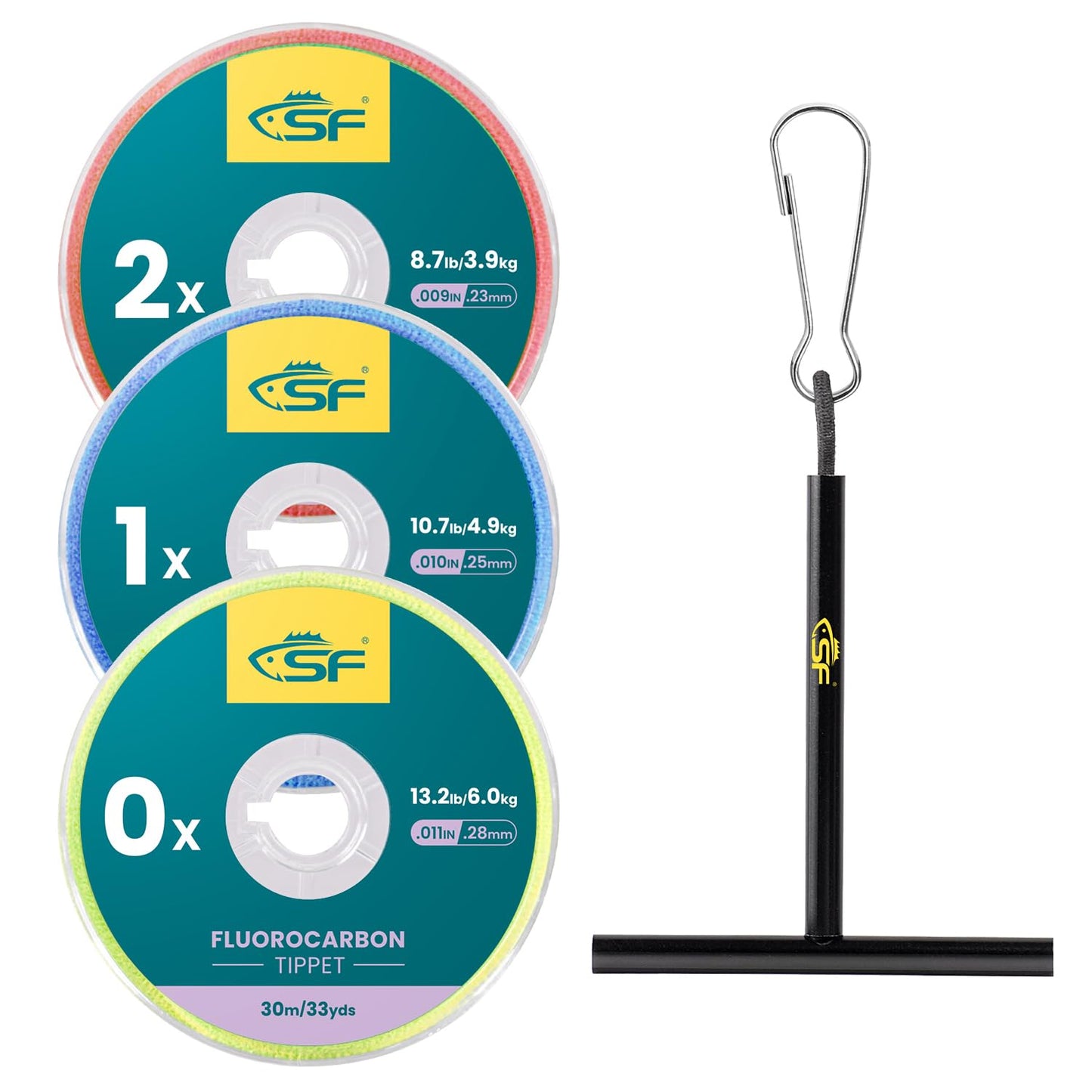 SF Clear Fluorocarbon Fly Fishing Tippet & Leader Line 30M 2X Combo
