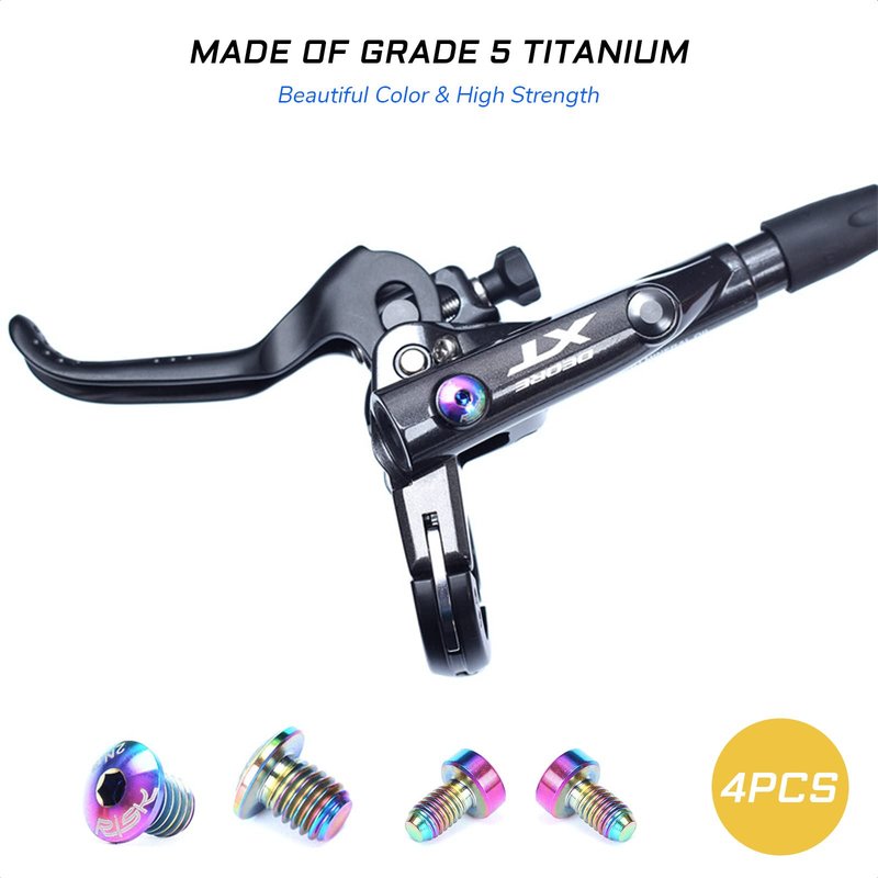 KIEVODE Titanium Brake Hardware Screw Kit for Shimano XTR, XT, SLX, Deore - M615, M675, M785, M7000, M8000, M9000, M9020 and More