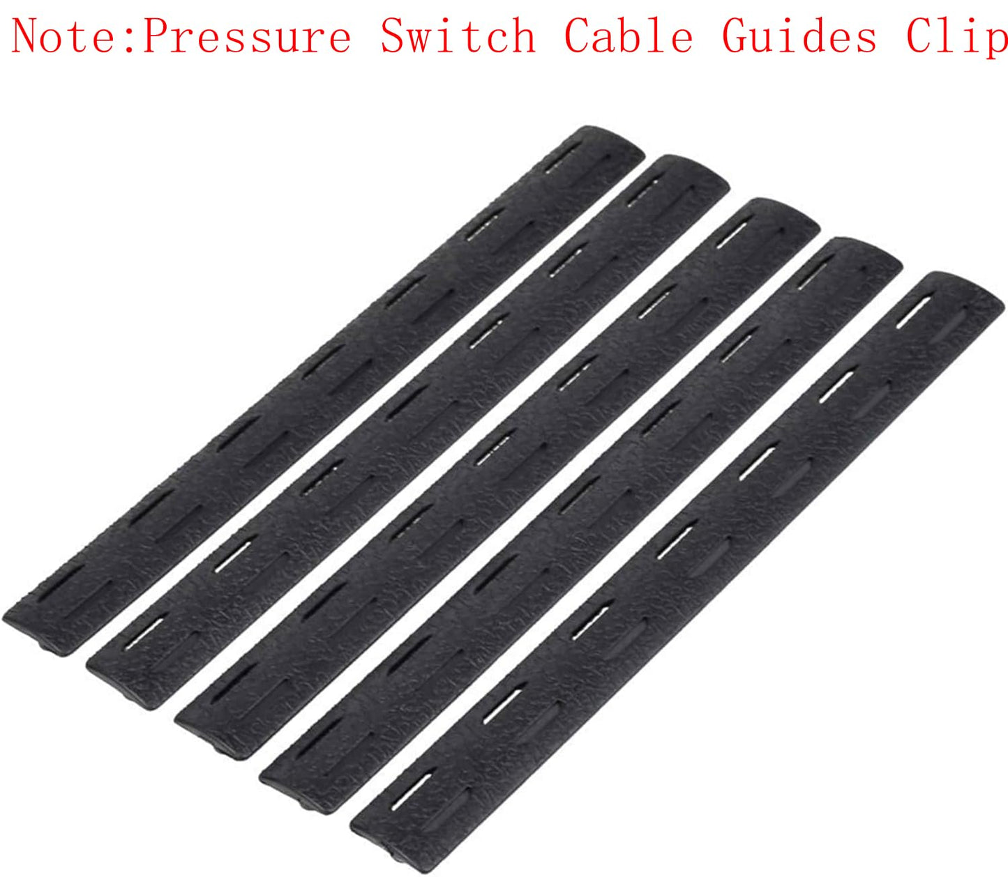 LOTGAUEN Polymer Single Rail Pressure Switch Cable Guides Clips for M-Rail Black 5Pack
