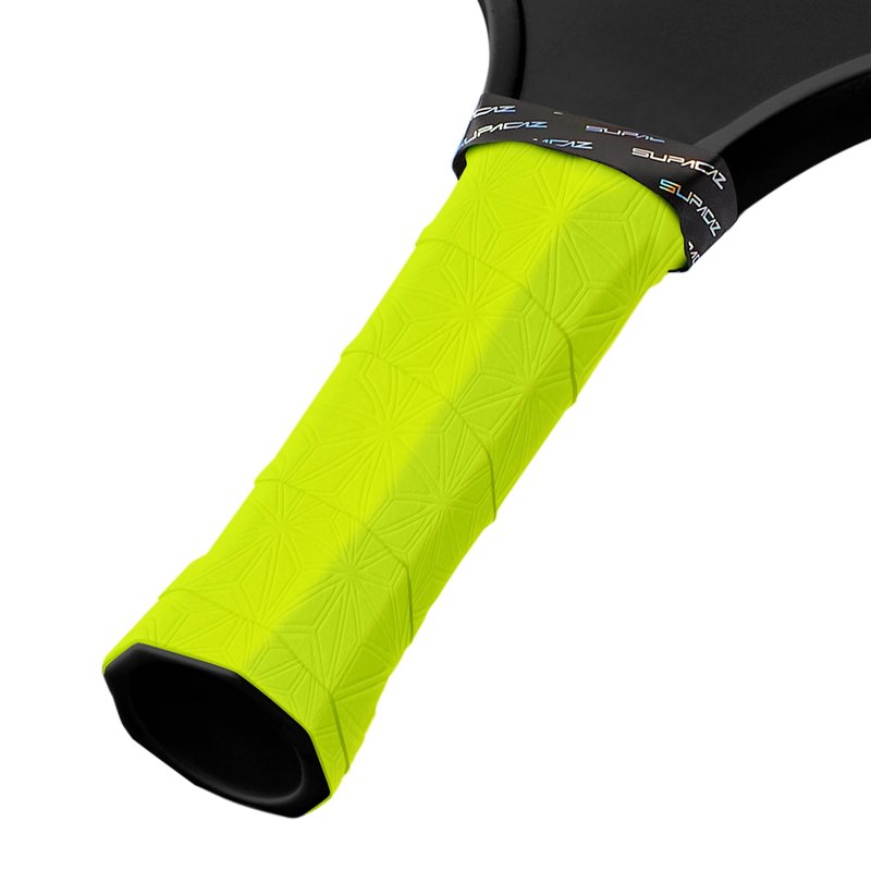 Supacaz SupaSuave Neon Yellow Pickleball Overgrip - Tacky Pickleball Paddle Grip Tape Wrap - Pickle Ball Anti-Sweat Overwrap - 3pk