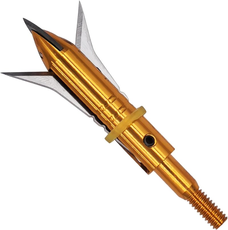 Hunting Broadheads 12-Pack - 100 Grain Screw-In Cutting Blade Arrow Tips for Traditional & Compound Bows