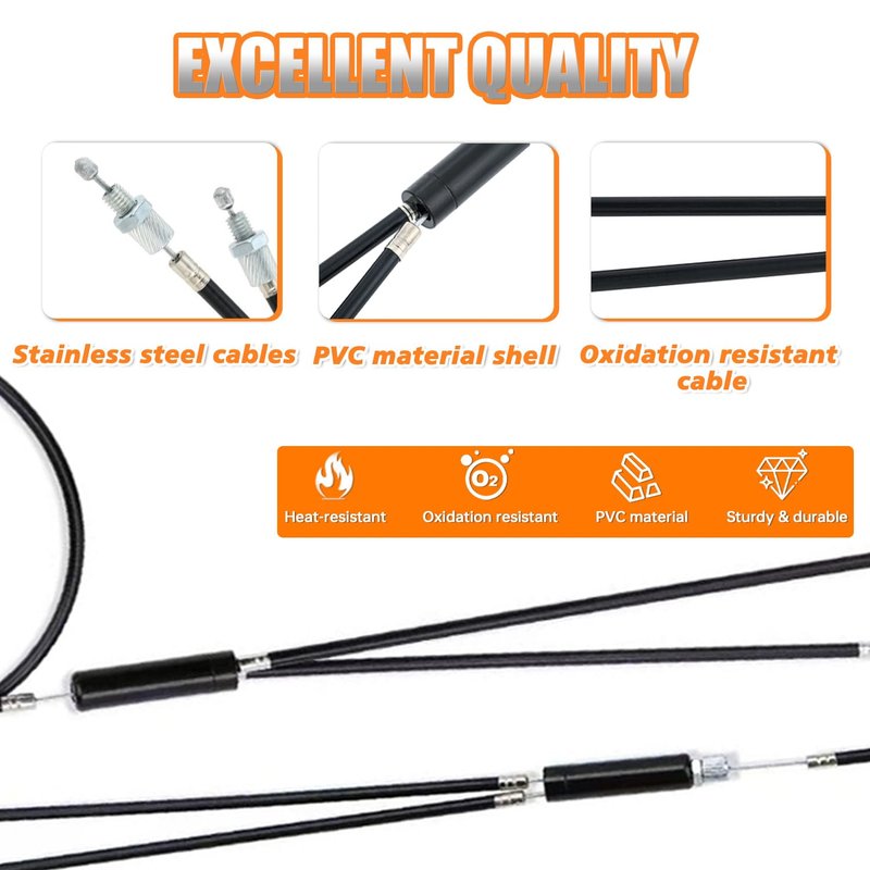 HUAREW BMX Bike Gyro Brake Cables Front + Rear (Upper + Lower) with Spinner Rotor Complete Set, BMX Bicycle Brake Lines Set for Most Gyro Systems and 20"Bikes