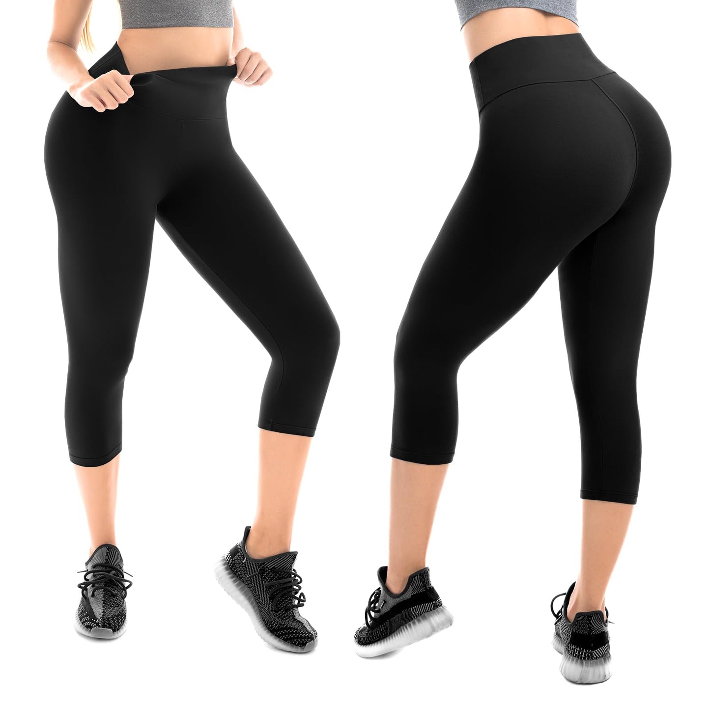 Walifrey Leggings for Women, High Waisted Buttery Soft Womens Leggings for Gym Yoga Workout (Capri Ink Splash Pattern XXL)