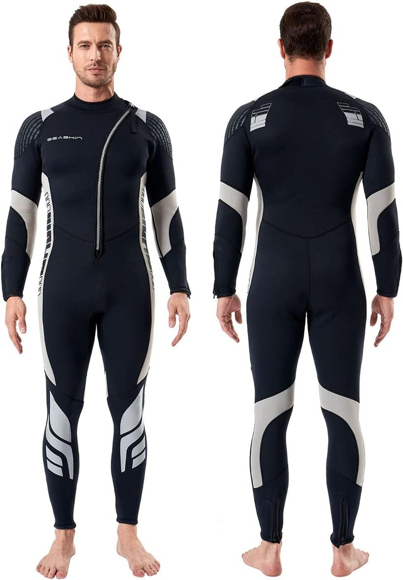 Seaskin 3mm Front Zip Full Wetsuit for Men & Women | Lightweight, Durable Design